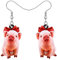 LONYOO Acryl Rosa Schwein Ohrringe baumeln niedlich Schwein Schmuck für Mädchen Frauen Schwein Geschenke (Rosa 440)