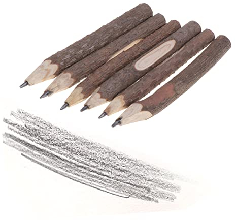 STOBOK Schulbedarf 15st Holzstift Mit Radiergummi Zeichenstift Holz Aus Holzzweigen Buntstifte Birkenrinde Schreib Holz Zweige Zweig Aufkleber - Protokoll Zweig Bleistifte