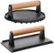 CEKEE Burgerpresse, rund & rechteckig, robuste Gusseisen-Grillpresse mit Holzgriff, Smash Burger-Presse, perfekt für Blackstone Grillplatten, Flattops, Grills, Camp, Chef – Blackstone Zubehör