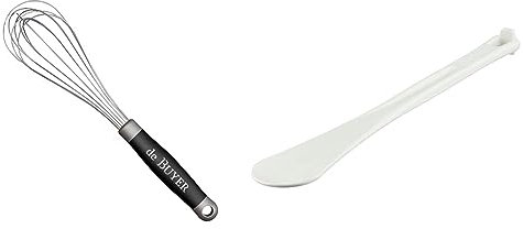 De Buyer - Fouet professionnel fils en inox GOMA - Longueur 35 cm - 2610.35 & 4745.30 -spatule blanche en polyglass l. 30cm