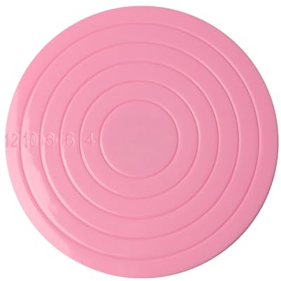 NUZAMAS Mesa Giratoria para Tartas, Color Rosa, Plato para Decoración de Galletas, Mini Soporte para Decoración, Base de 360 Grados para Cocina Familiar