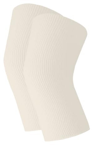 wobera ANGORA elasthisch gestrickte Gelenkwärmer ohne Nähte für Knie, Fußgelenk und Ellenbogen mit 45% Angora (M, naturweiß)