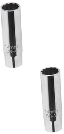 ibasenice 2 Stück 12 14 Mm 12- -zündkerzenschlüssel Dünnwandiger 3/8-zoll-antrieb Für Auto Mit Wärmebehandeltem Magnet
