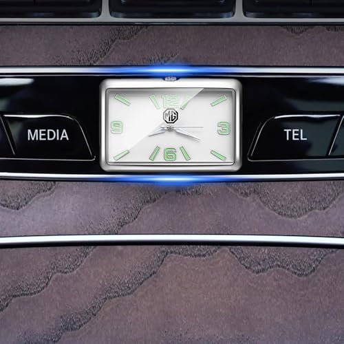 Autouhr Auto Interne Aufklebbare Mini Digital Modeuhr für MG MG7 MG5 Scorpio MG6 PRO MG ONE ZS Xpower Auto Ornamente Zubehör,Silver Style