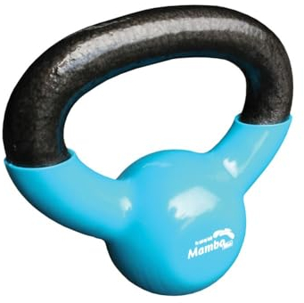 Flexil Premium Vinyl-Coated Kettlebell – Durable Iron Weight for Home Gym Strength and Fitness Training - Yellow - Weight 6 KG