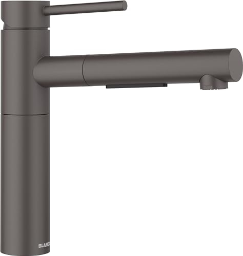 BLANCO ALTA-S II | Grifo de cocina en color gris roca | alta presión | con manguera extraíble | válvula antirretorno | cartucho de cerámica | calidad del agua asegurada y ahorro de agua