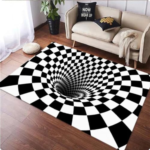 IMASHI Bereich Teppich 3D Teppich bodenloses Loch optische Täuschung Teppich, leicht zu reinigendes Zimmer Schlafzimmer Nachttisch Fußmatte 60 * 90cm