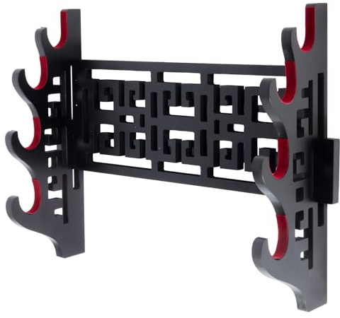 Ljxquisite Schwerthalter Katana Wandhalterung Samurai Schwert Display Rack Wand Wakizashi Tanto Wandaufhänger Schwert Rack Schwert Stand Display (4 Tier)