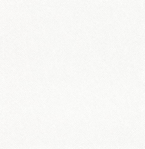 Rasch Feel good 128734 Papier peint intissé, blanc, à peindre, avec structure tressée, 10,05 x 0,53 m