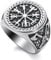 WESTMIAJW Viking Ring Men Viking Norse Compass Vegvisir Rings Jewellery for Men Size V1/2