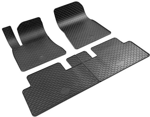 Walser DirtGuard Gummi Fussmatten Auto für Tesla Model 3 (5YJ3) 01/2017-Heute, 100% passgenaue Auto Fußmatten, robuste Universal Fußmatte Auto, Gummimatten Auto