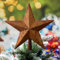 MorningRo 9.5 Inch Rustic Christmas Star Tree Topper Rust Star Farmhouse Christmas Tree Topper Vintage Metal Xmas Tree Top Star for Home Indoor Outdoor Decorations