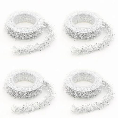 Japanische Möbel mehrfarbige Glitzerbänder, Hängedekoration für Weihnachtsbaumschmuck, Silvester, Geburtstag, Party, Hochzeit, Innen- Außendekoration Wandbar Mit Getränkespender (Silver, One Size)