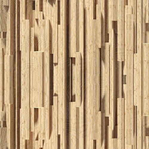 ANLIKY-Pro Papier peint autocollant 3D effet bois, effet 3D effet ombre légère, 44X300CM film décoratif amovible pour meubles et armoires