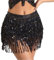 EIHI Glitzer Rock Damen, Pailletten Quasten Rave Bauchtanz Kostüm Mini Rock für Damen und Mädchen, 1 Stück