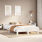 vidaXL Massivholzbett, Holzbett mit Kopfteil Fußteil Lattenrost, Doppelbett für Schlafzimmer, Bett Bettgestell, Weiß 140x200cm Kiefernholz