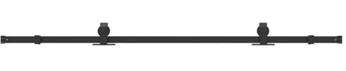 vidaXL Schiebetürbeschlag-Set 200 cm Stahl Schwarz
