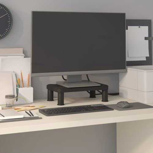 AJJHUUKI Entertainment Centres & TV Stands-Monitor Stand Black 38x24x10.5 cm