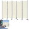 YRHome 280x180cm 5 Teilig Paravent Trennwand Balkon Stellwand Sichtschutz aus Stoff Faltbar Sichtschutzwand für Balkon Büros Beige