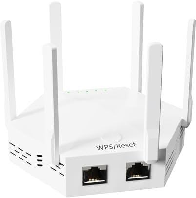 2025 WiFi Booster, New Upgraded 6 Antennas/300Mbps 2.4GHz, WiFi Range Extender, WiFi Repeater, Broadband Signal Booster, Coverage up to 10000 Sq. Ft, (AP Mode)