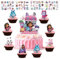 25 Stück Cake Topper Set + 4 Blätter Temporäre Tattoos für Kinder, Kuchen Deko, Muffin Deko, Cupcake Topper Deko, Kindergeburtstag Party Geburtstag Deko