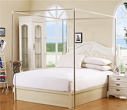 Edelstahl Bett Baldachin e Moskitonetz e Post Halterung, 4 Ecke Baldachin Bett Netting e