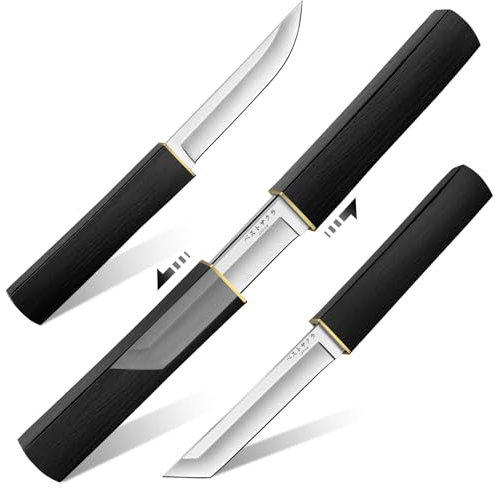 Moontay Coltello Doppio 2 in 1 da Sopravvivenza per Esterni, Coltello da Campeggio Fisso e Affilato, Coltello Bushcraft da Sopravvivenza