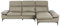 Retro Ecksofa mit Récamiere beige Taupe Echtleder linksseitig L-Förmig Farila