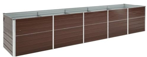 Willood Garten Hochbeet Verzinkter Stahl 400×80×77 cm Braun
