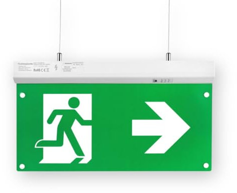 ENOVALITE LED Fluchtwegleuchte 4in1 Notleuchte mit Akku und Test-Funktion - Dauerbetrieb - Wandmontage Deckenmontage - Rettungsweg Notausgang Notfall EXIT (8h Akku)