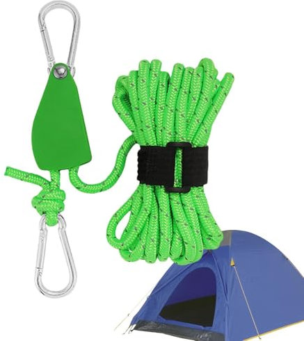 Camping Rope, Heavy-Duty Cordage Rope, Portable Tent Tightening Tool, Parachute Cord for Climbing, Hiking, Backpacking