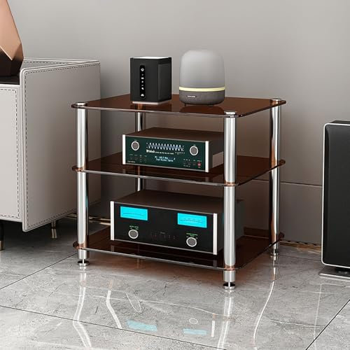 HNZHUXUE Cd-Rack, Dvd-Regal, Spielkonsolen-Vitrine, Av-Medienständer, Eckregal, Medien-Audio-Tower-Schrank, Einfach Zu Montieren, Platzsparend, Für Wohnzimmer, Gaming-Aufnahmeraum, Schlafzimmer/K Brow