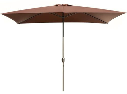 KXWOQ3ED Rechteckiger Outdoor-Terrassenschirm, großer Marktschirm mit Kurbel, UV-Schutz, Sonnenschirm für Garten, Rasen, Strand, Pool, Deck, Hinterhof, 1,8 x 3 m, braun, 200x300cm