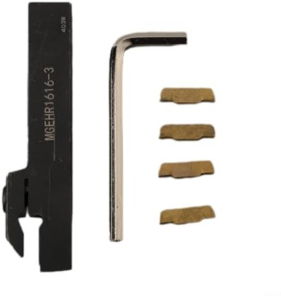 Honseadek MGEHR1616-3 Porte-outil de rainurage pour tour avec 4 inserts en carbure MGMN300, pour le travail des métaux CNC, fabrication de métaux