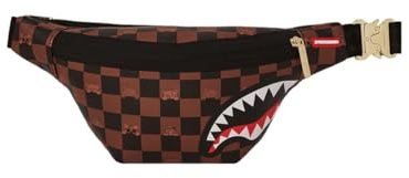 Sprayground Herren Umhängetasche Mit „Peeking Character Check“-Print, Brown, One Size