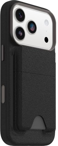 OtterBox Symmetry Cactus Leather Wallet für MagSafe, Schwarz | Soft-Touch Wallet mit 2-3 Fächern für Karten, starke magnetische Befestigung mit MagSafe Produkten, kompatibel mit iPhone