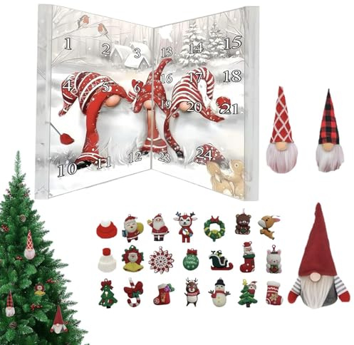 Weihnachtsmann Adventskalender - Festliche Dekorationen Für Kinder Und Erwachsene - 24 Tage Weihnachten Countdown Kalender Für Zentrum Dekoration Schreibtisch Kaminkranz Weihnachtsbäume Dekoration