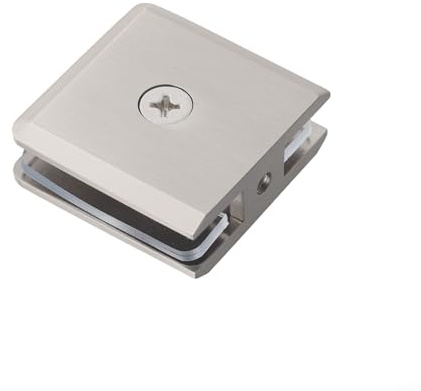 Abrazadera en U de latón para puerta de baño para paneles de vidrio templado de 8 a 12 mm, abrazadera cuadrada de panel fijo con diseño grueso, herrajes de larga duración para puerta de baño fácil