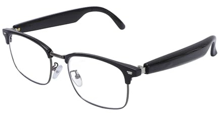 Luqeeg Lunettes Intelligentes, Anti-Lumière Bleue BT 5.3 Sans Fil Contrôles Tactiles Lunettes de Musique avec Micro et Haut-parleur pour Travail Conduite