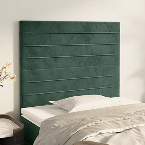 MOBCANT Kopfteile 2 STK. Dunkelgrün 90x5x78/88 cm Samt, Bett wandpolster Betthaupt Bettrückwand Kopfenden Geeignet für Bettrahmen Boxspringbett Bed Bettgestell