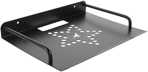 DOITOOL Metal Router Rack Projector Holder 12x8x4inch Aluminum Alloy Wall-mounted Design Easy Installation Black Shelf for Dvd Player and Tv Cable Box Storage