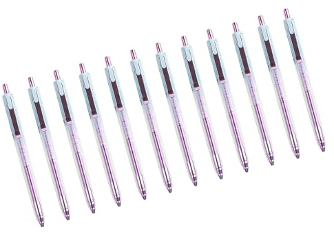 12Pcs Neutral Pen 0.5mm Point with Press Designs Retractable Writing Tool Fast Drying Ergonomic Grip for Tasks Press Type Gel Inks Pen