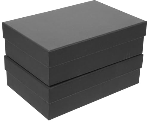 LAPYAPPE Geschenkboxen aus Karton 2 mit Deckel Stück Rechteckig Kraftpapier 2stücke Aufbewahrungsboxen für Pralinen und Schokolade für Valentinstag und Blumendekoration