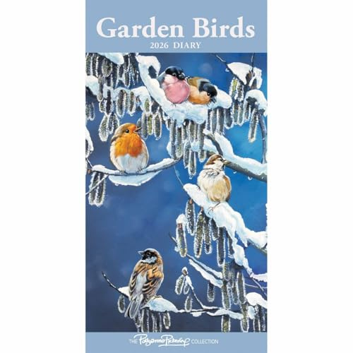 Carousel Worldwide Garden Birds by Pollyanna Pickering 2026 Slim Diary Planner – Week-to-View Pocket Diary, Illustrated Bird Cover, Organiser for Handbag or Jacket Pocket