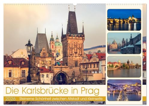 Die Karlsbrücke in Prag (Wandkalender 2026 DIN A2 quer), CALVENDO Monatskalender