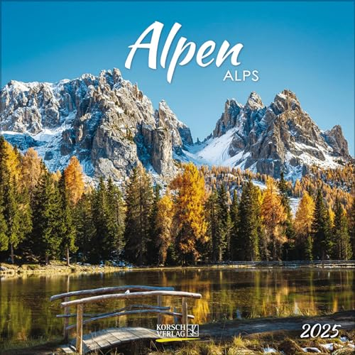 Alpen 2025: Broschürenkalender mit Ferienterminen. Format: 30 x 30 cm