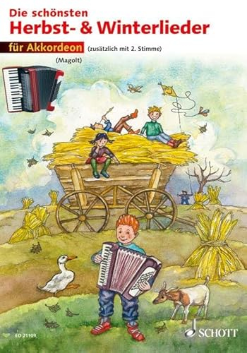 Die schönsten Herbst- und Winterlieder: Sankt Martin, Nikolauslieder und Weihnachtslieder. 1-2 Akkordeons. Spielpartitur.