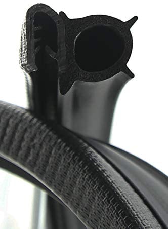 SMI-Dichtungsprofil DS14 für 4-6mm PVC mit Stahleinlage/EPDM Moosgummi selbstklemmend ohne Kleber - Kantenschutz mit Dichtung seitlich, Kantenschutzdichtprofil für Auto, Kofferraum (5 m)