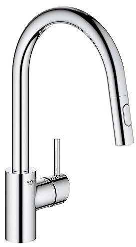 GROHE 32665003 Concetto Dual Spray Pull-Down Kitchen Faucet, Starlight Chrome