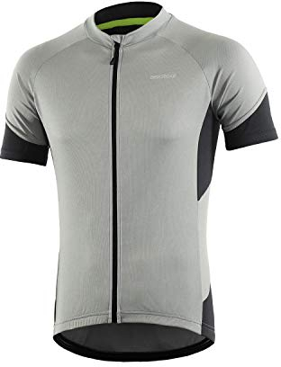BERGRISAR Herren Fahrradtrikot Kurzarm Sommer Atmungsaktive Leicht Fahrradbekleidung BG650 Grau, Groß